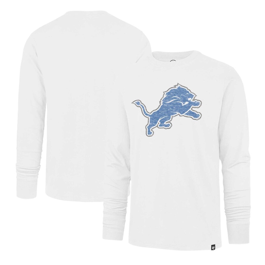 Men's Detroit Lions '47 White Premier Franklin Long Sleeve T-Shirt - Jersey