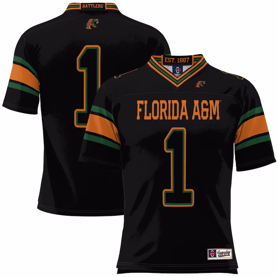 #1 Florida A&M Rattlers GameDay Greats Football Jersey - Black - Jersey