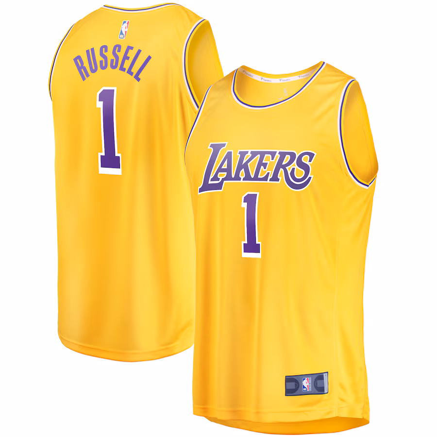 Men's Los Angeles Lakers D'Angelo Russell Fanatics Gold Fast Break Player Jersey - Icon Edition - Jersey