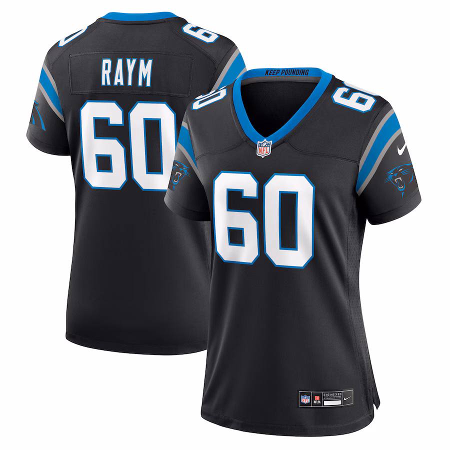 Women's Carolina Panthers Andrew Raym Nike Black Game Jersey - Jersey