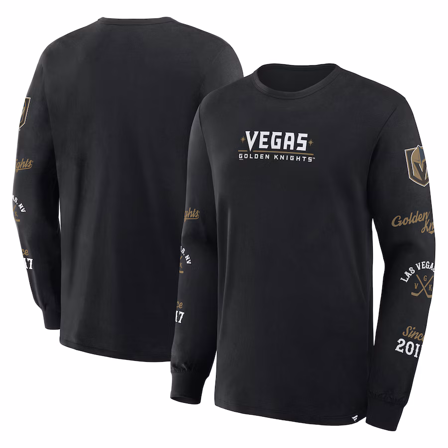 Men's Vegas Golden Knights Fanatics Black Boxed In Legacy Long Sleeve T-Shirt - Jersey
