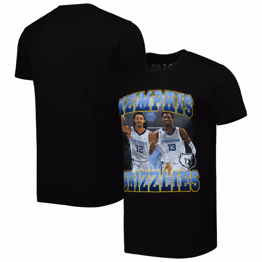 Unisex Memphis Grizzlies Ja Morant & Jaren Jackson Jr. Stadium Essentials Black Player Duo T-Shirt - Jersey