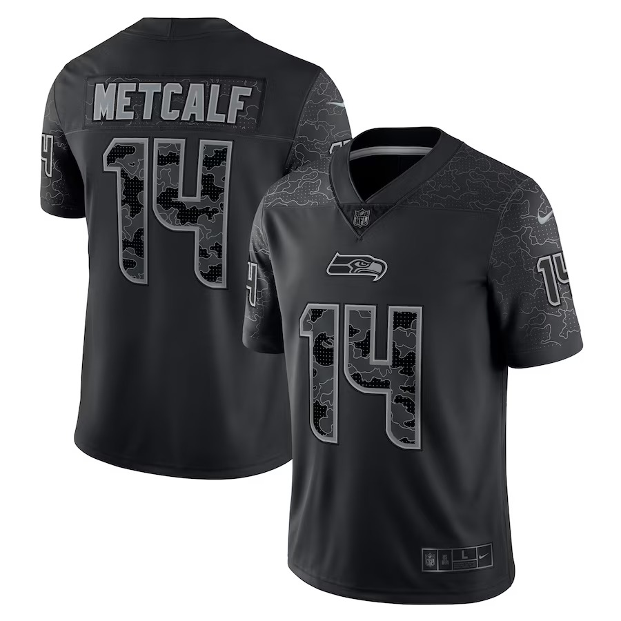 Men's Seattle Seahawks DK Metcalf Nike Black RFLCTV Limited Jersey - Jersey