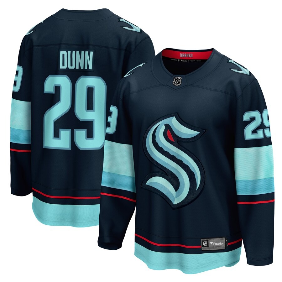 Men's Seattle Kraken Vince Dunn Fanatics Branded Deep Sea Blue Home Breakaway Player Jersey - Jersey