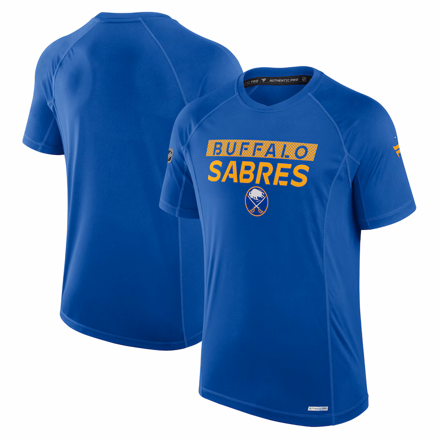 Men's Buffalo Sabres Fanatics Royal Authentic Pro Rink Tech T-Shirt - Jersey