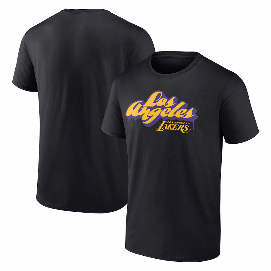 Men's Los Angeles Lakers  Black LA Graffiti T-Shirt - Jersey
