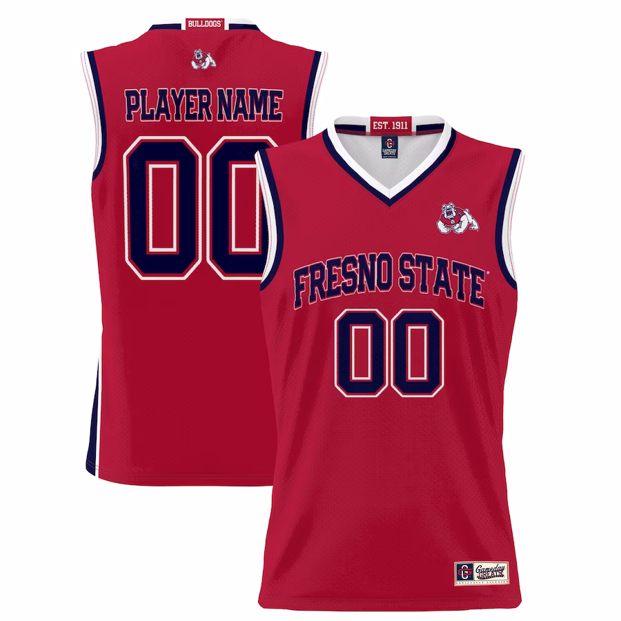 Fresno State Bulldogs GameDay Greats Unisex  Lightweight NIL Pick-A-Player Basketball Jersey - Red - Jersey