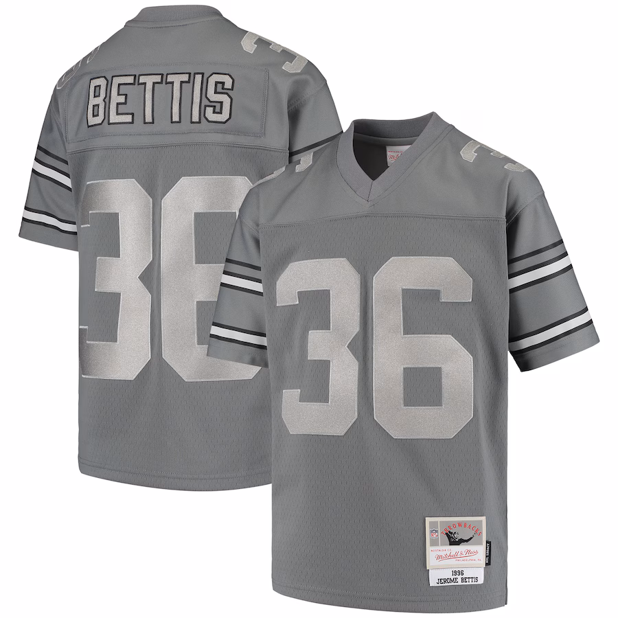 Youth Pittsburgh Steelers Jerome Bettis Mitchell & Ness Charcoal 1996 Retired Player Metal Replica Jersey - Jersey