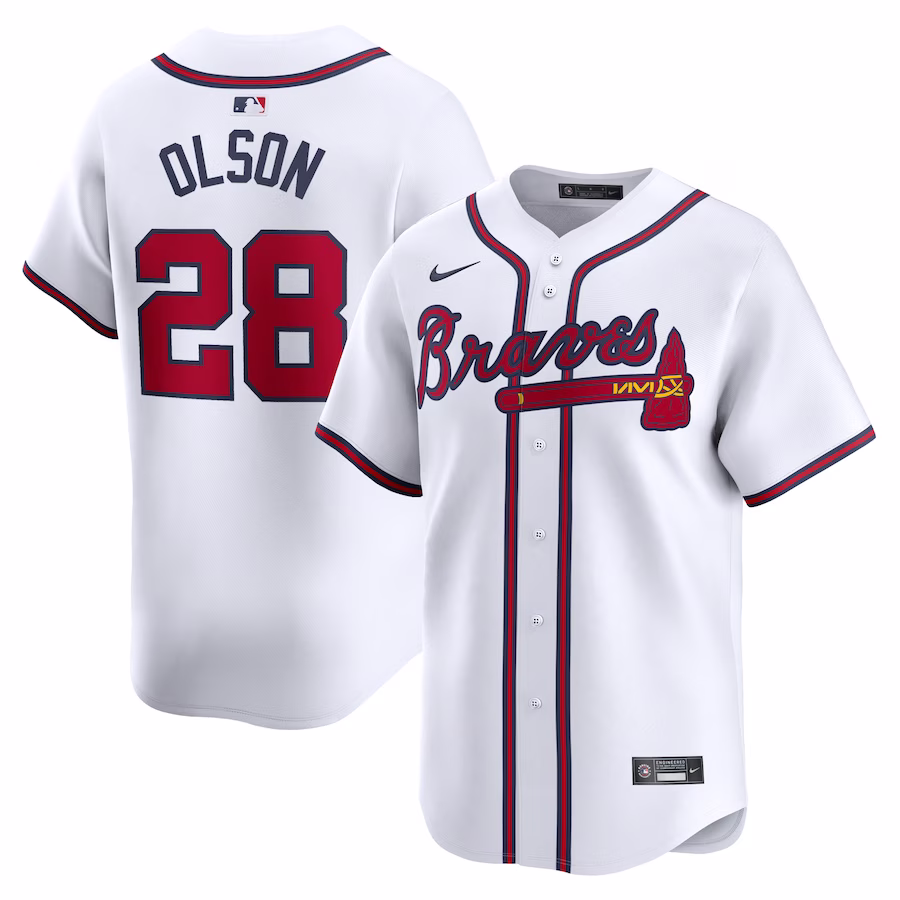 Men's Atlanta Braves Matt Olson Nike White Home Limited Player Jersey - Jersey