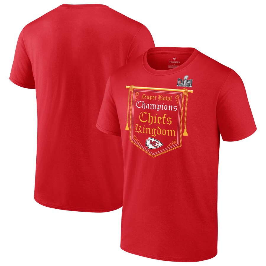 Men's Kansas City Chiefs Fanatics Red Super Bowl LVIII Champions Hometown On Top T-Shirt - Jersey