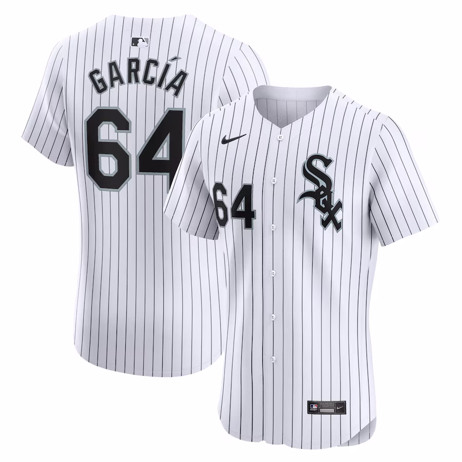 Men's Chicago White Sox Deivi Garcia Nike White Home Elite Player Jersey - Jersey
