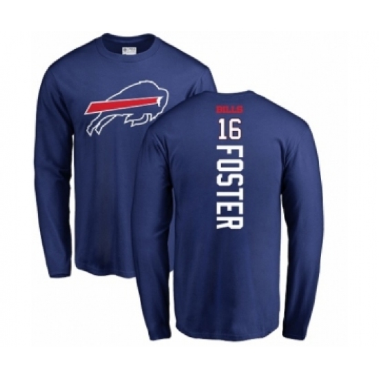 NFL Nike Buffalo Bills #16 Robert Foster Royal Blue Backer Long Sleeve T-Shirt - Jersey