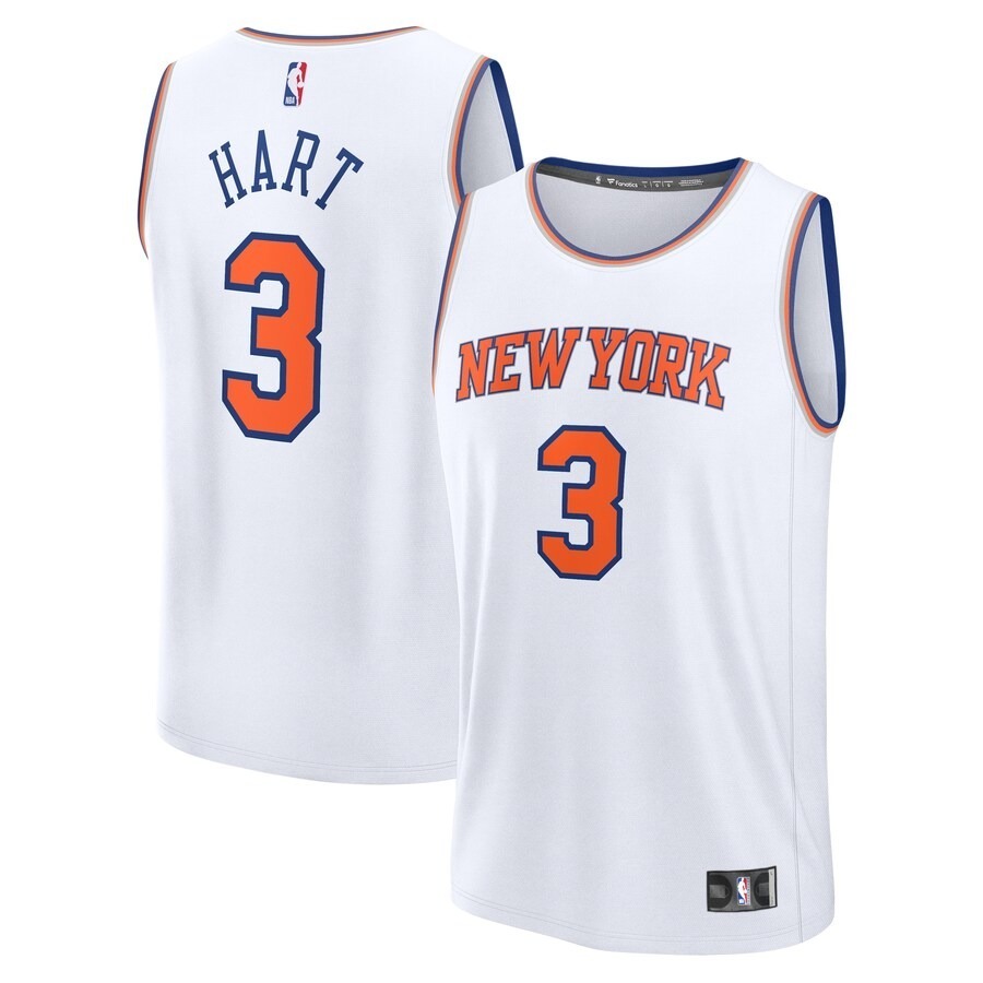 Men's New York Knicks Josh Hart Fanatics White Fast Break Replica Player Jersey - Association Edition - Jersey