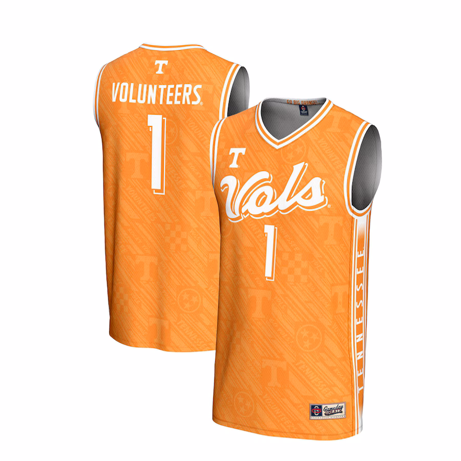 Youth GameDay Greats #1 Tennessee Orange Tennessee Volunteers Lightweight Highlight Print Basketball Jersey - Jersey