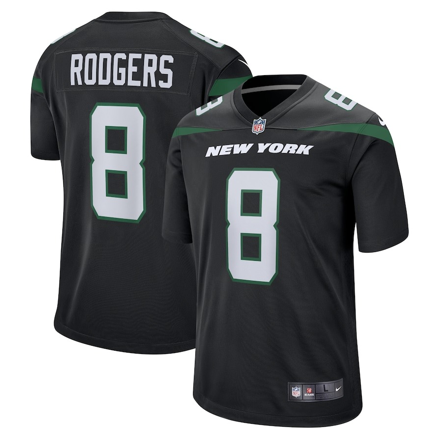 Men's New York Jets Aaron Rodgers Nike Black Game Jersey - Jersey
