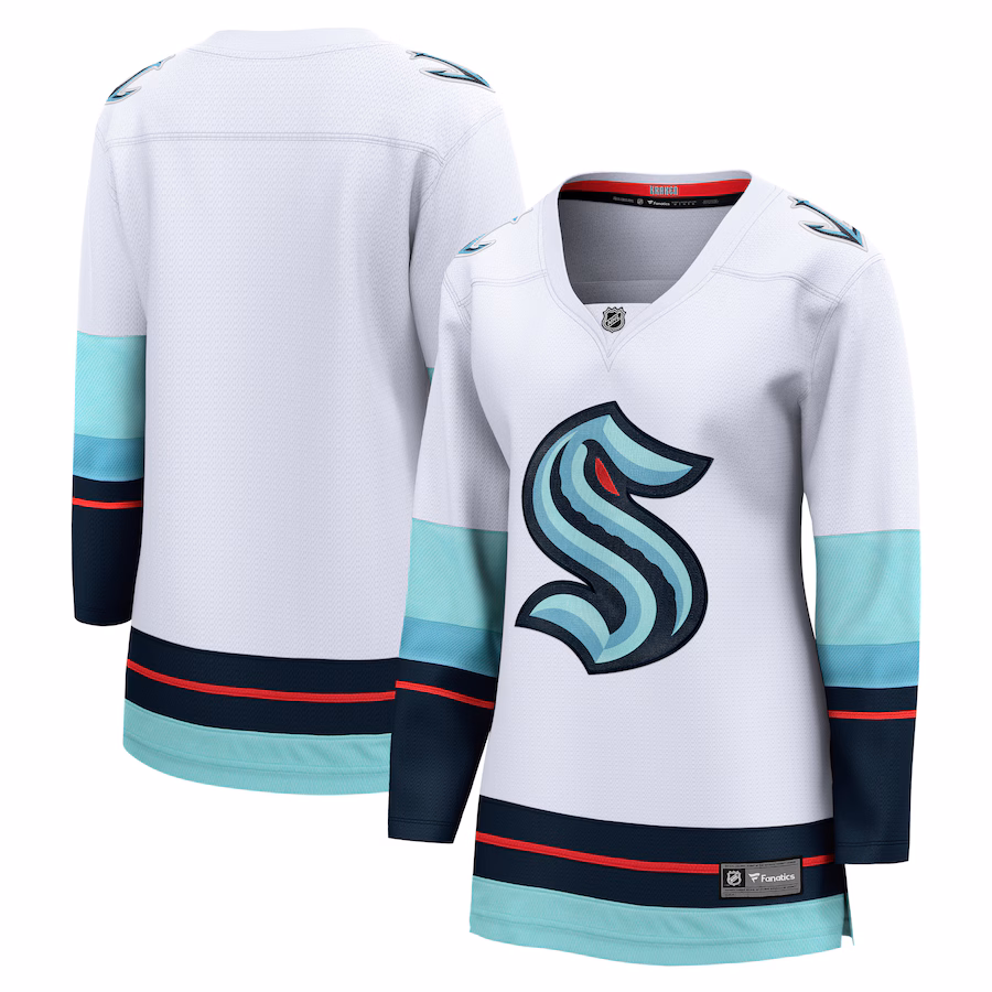 Women's Seattle Kraken Fanatics White Away Breakaway Jersey - Jersey