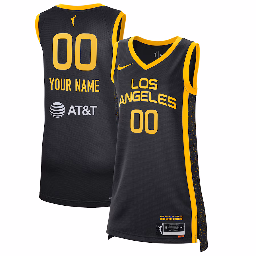 Unisex Los Angeles Sparks Nike Black 2021 Rebel Edition Victory Custom Jersey - Jersey