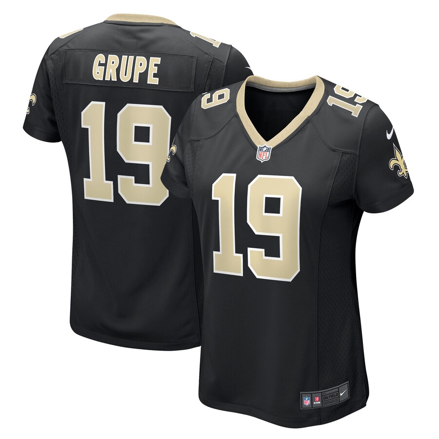 Women's New Orleans Saints Blake Grupe Nike  Black Team Game Jersey - Jersey