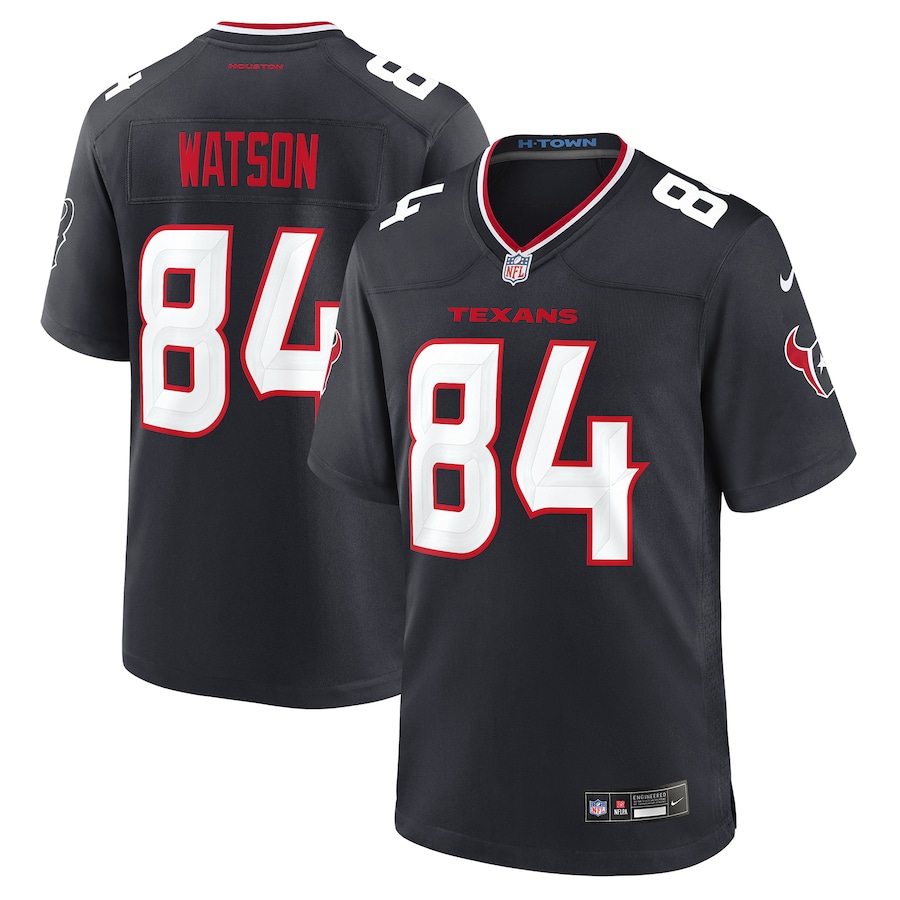 Men's Houston Texans Justin Watson Nike Navy Team Game Jersey - Jersey