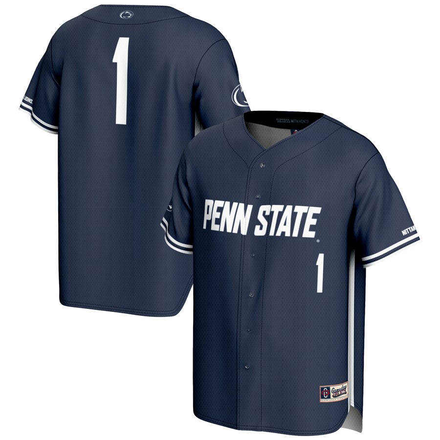 Men's GameDay Greats #1 Navy Penn State Nittany Lions Lightweight Baseball Fashion Jersey - Jersey