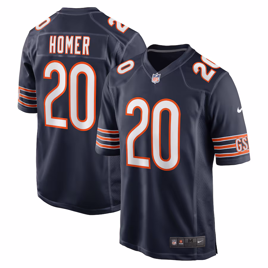 Men's Chicago Bears Travis Homer Nike Navy Game Player Jersey - Jersey