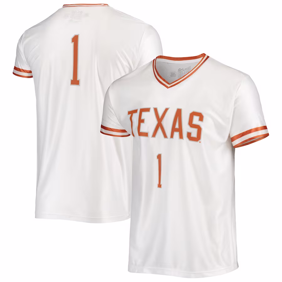 Texas Longhorns Original Retro Brand Basketball Jersey - White - Jersey