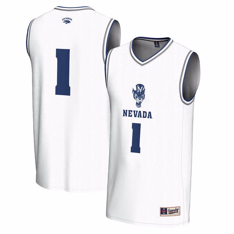 #1 Nevada Wolf Pack GameDay Greats Youth  Lightweight Basketball Fashion Jersey - White - Jersey