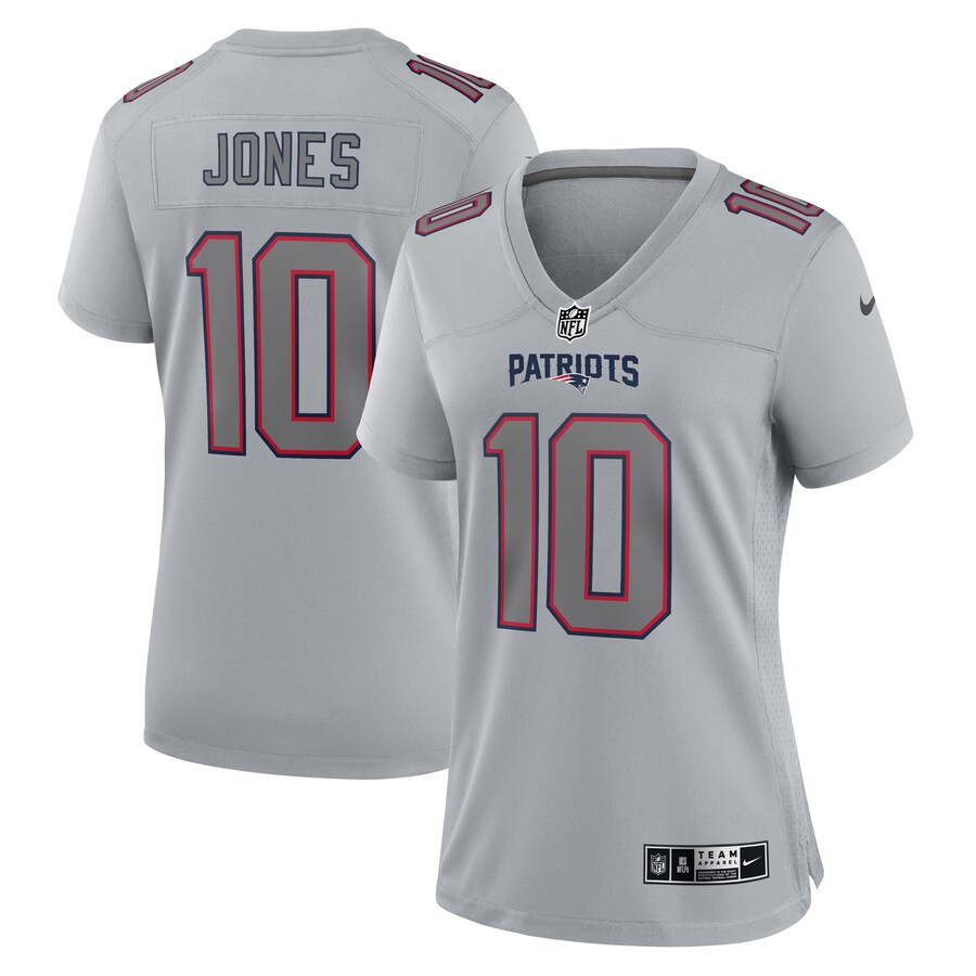 Women's New England Patriots Mac Jones Nike Gray Atmosphere Fashion Game Jersey - Jersey