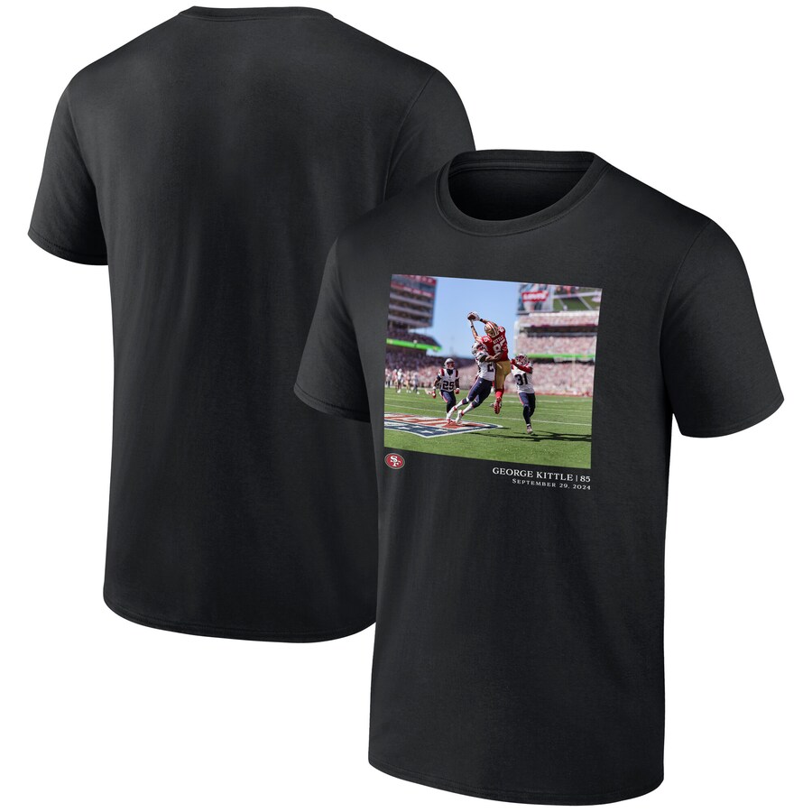 Men's San Francisco 49ers George Kittle Black NFL Flash Features Week 4 T-Shirt - Jersey
