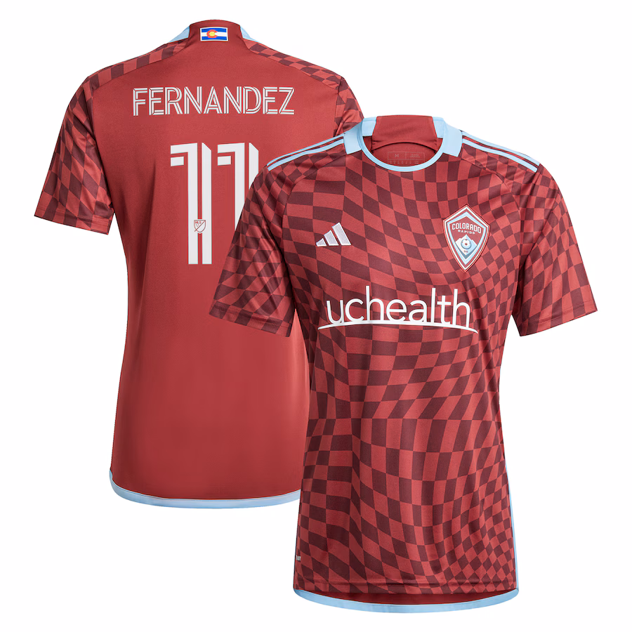 Men's Colorado Rapids Omir Fernandez adidas Burgundy 2024 One Flag Kit Replica Player Jersey - Jersey