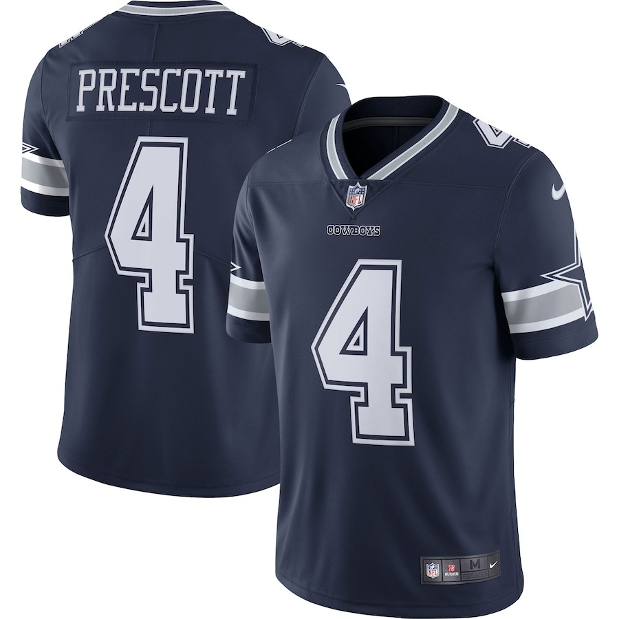 Men's Dallas Cowboys Dak Prescott Nike Navy Vapor Limited Player Jersey - Jersey