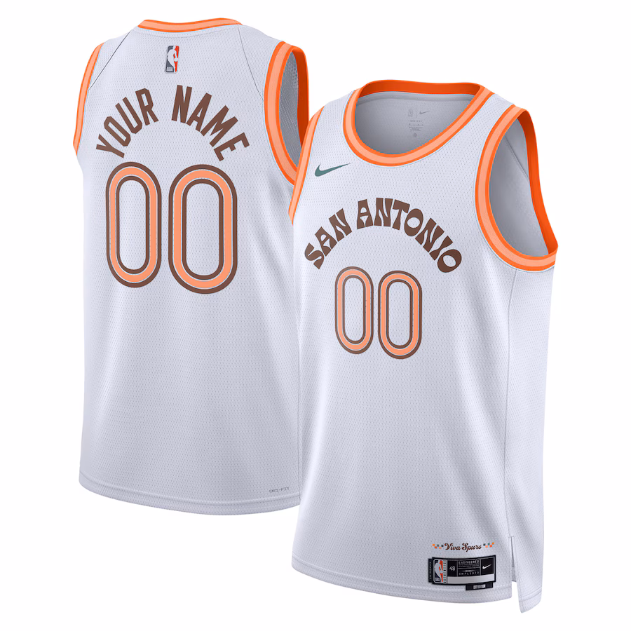 Unisex San Antonio Spurs Nike White 2023/24 Custom Swingman Jersey - City Edition - Jersey