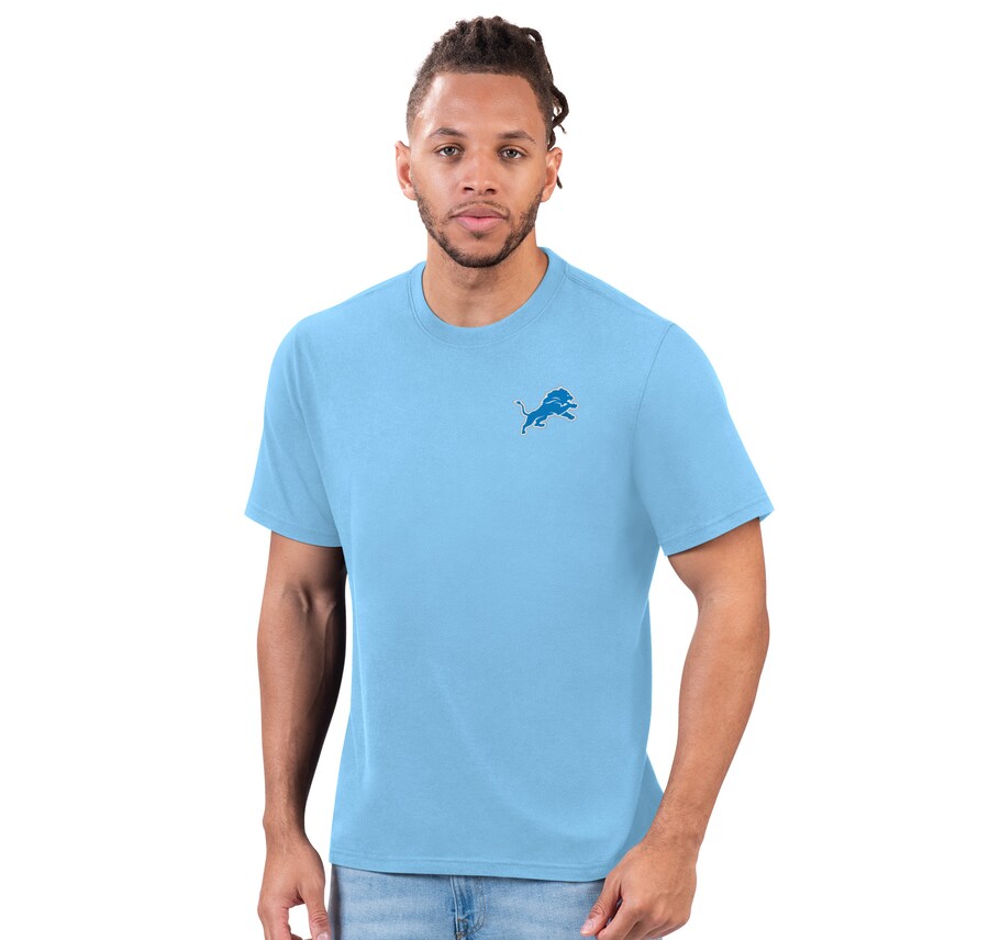 Men's Detroit Lions Margaritaville Light Blue Wastin' Away T-Shirt - Jersey