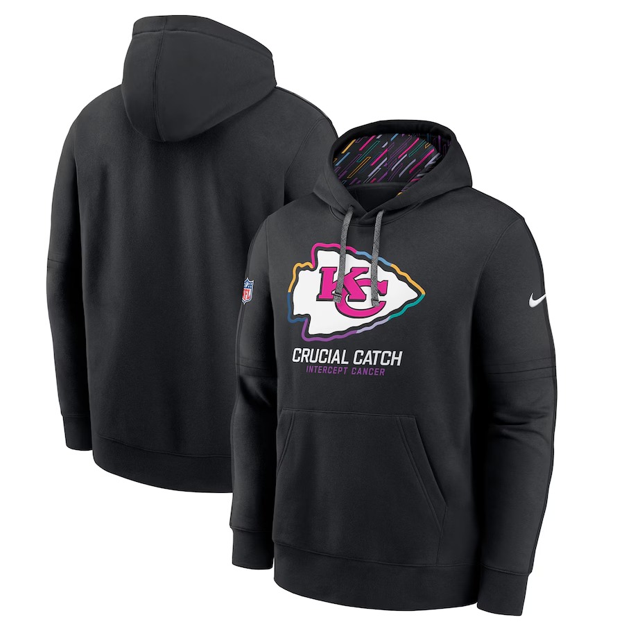 Men's Kansas City Chiefs Nike Black 2024 NFL Crucial Catch Big & Tall Club Pullover Hoodie - Jersey