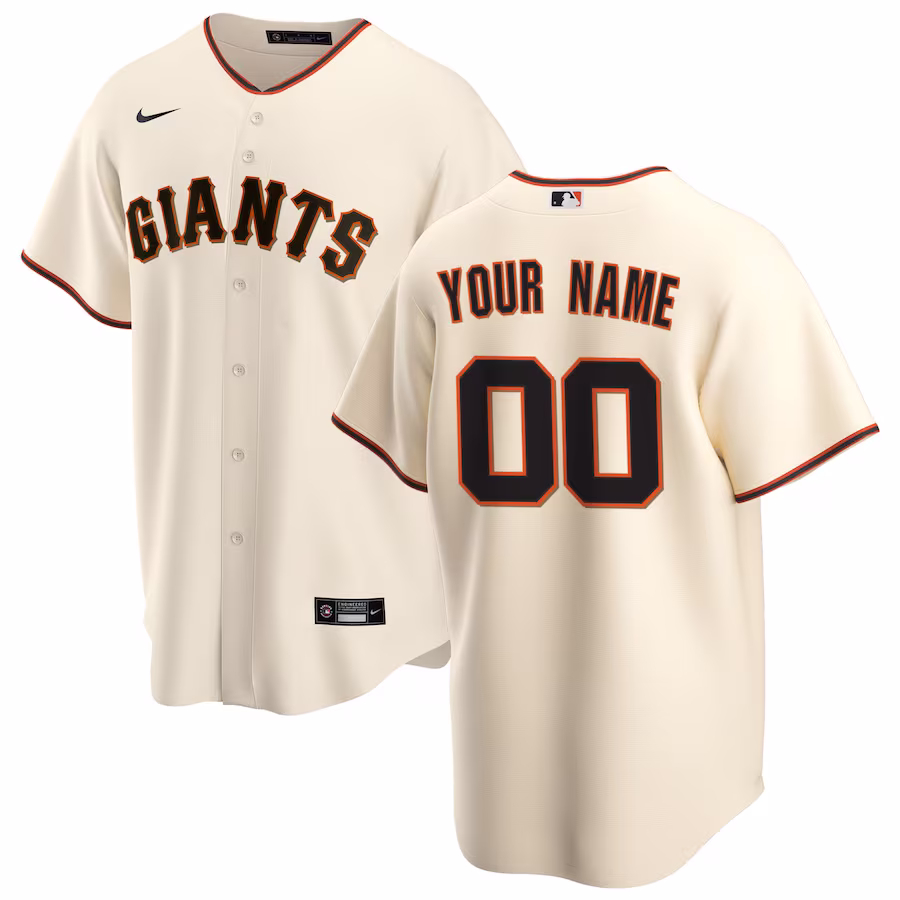 Men's San Francisco Giants Nike Cream Home Replica Custom Jersey - Jersey