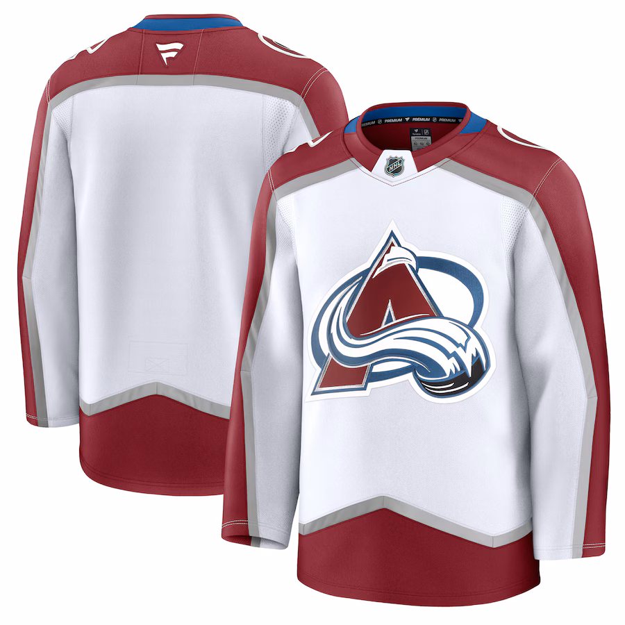 Men's Colorado Avalanche Fanatics White Away Premium Jersey - Jersey