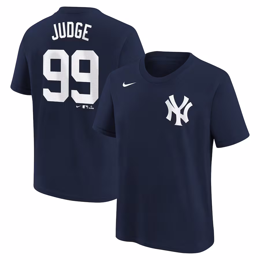 Youth New York Yankees Aaron Judge Nike Navy Home Player Name & Number T-Shirt - Jersey