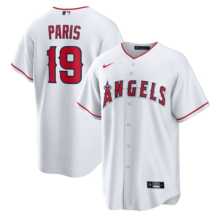 Men's Los Angeles Angels Kyren Paris Nike White Home Replica 1.0 Player Jersey - Jersey