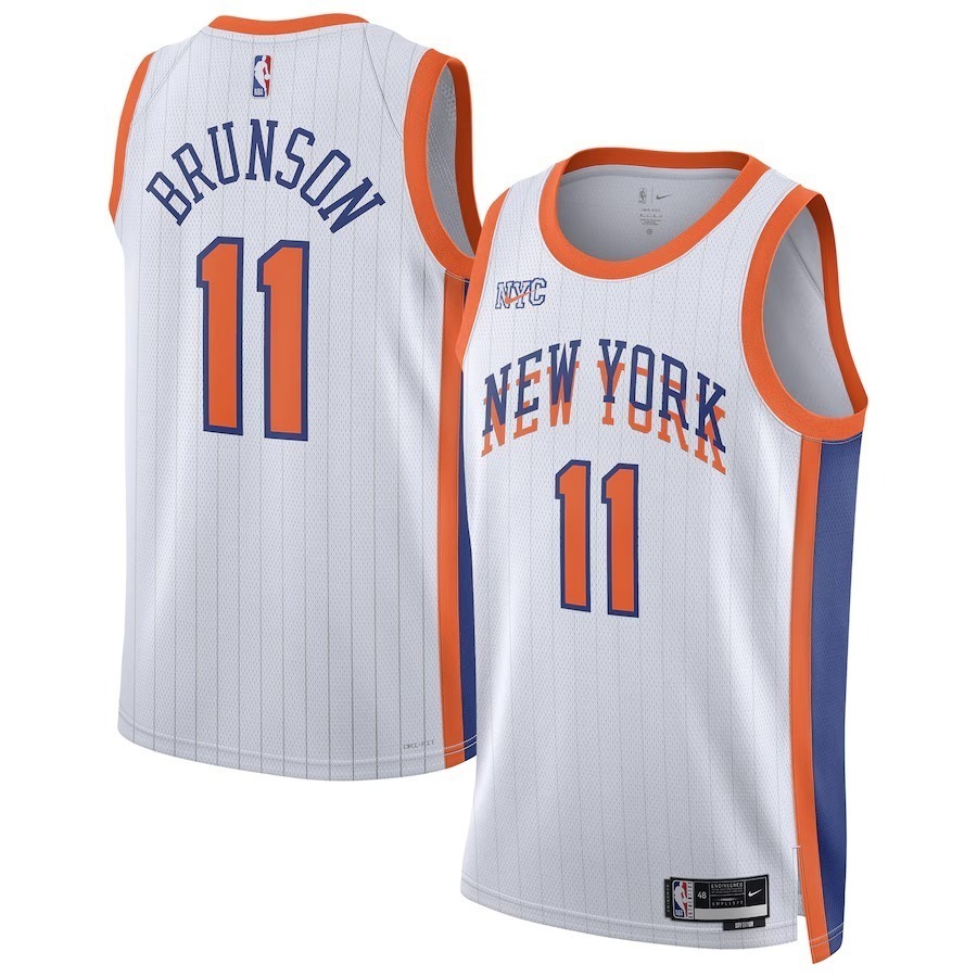Unisex New York Knicks Jalen Brunson Nike White 2024/25 Swingman Player Jersey - City Edition - Jersey