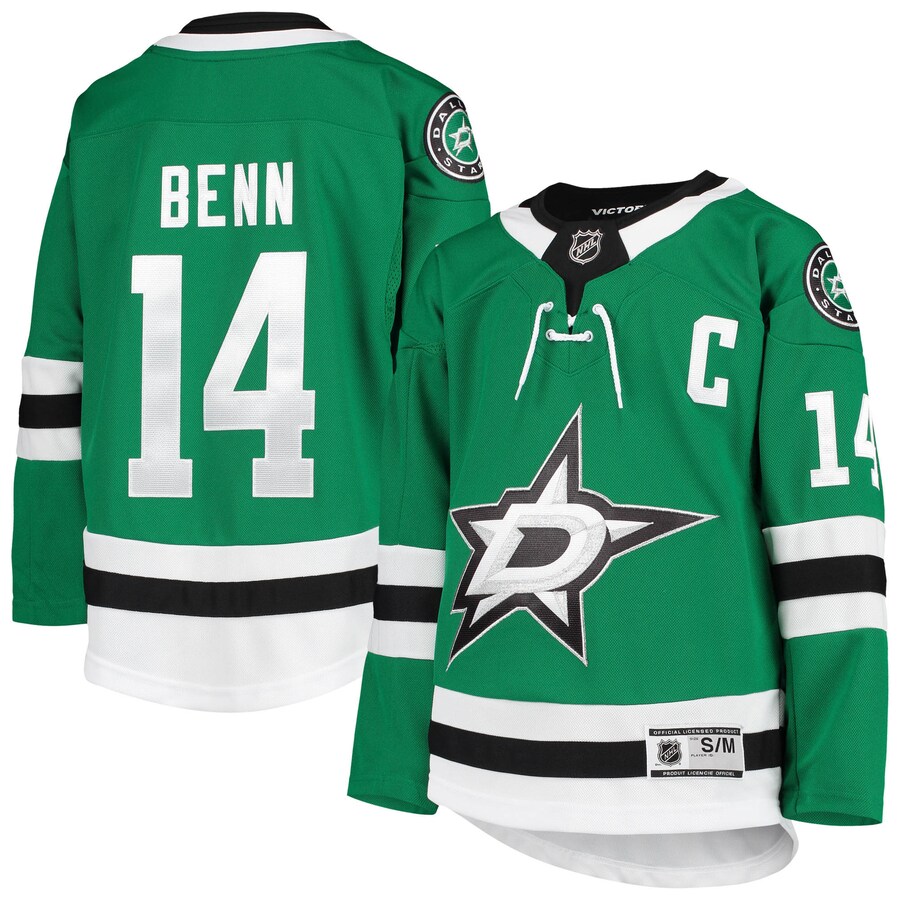 Youth Dallas Stars Jamie Benn Kelly Green Home Premier Player Jersey - Jersey