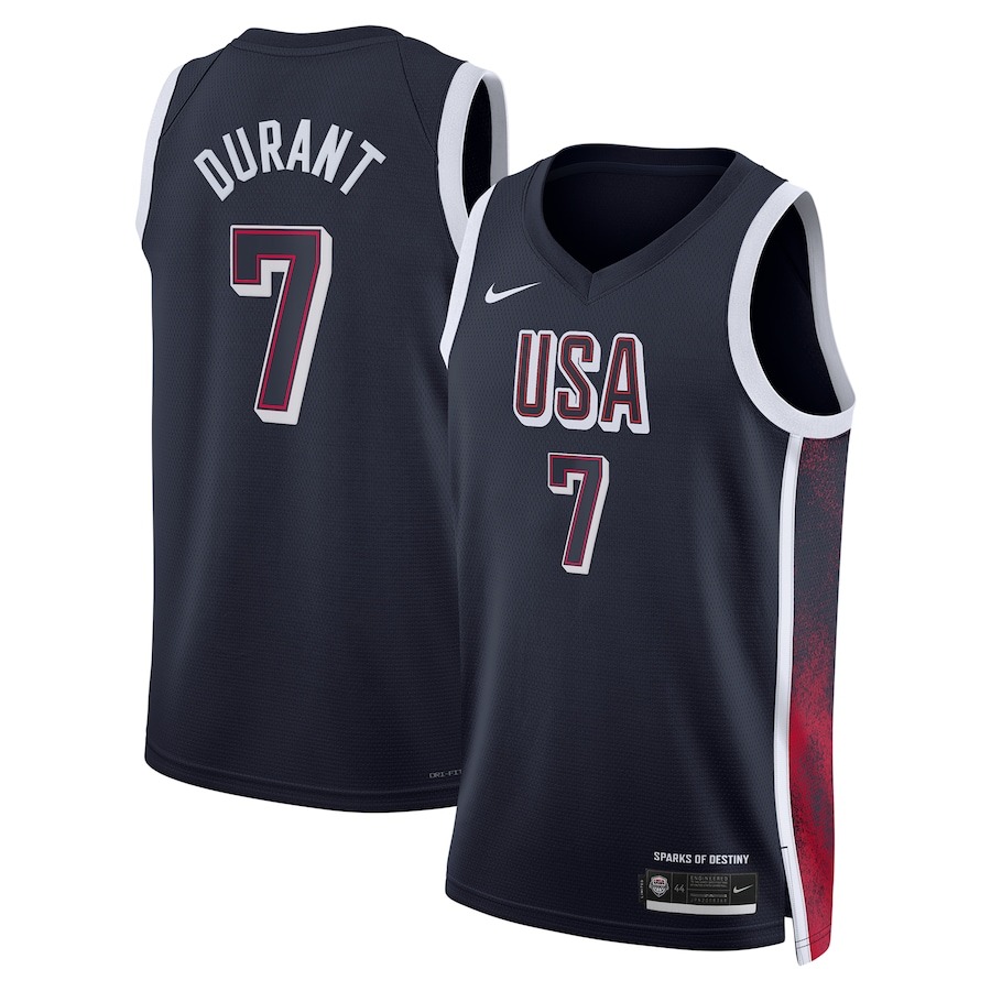 Unisex Men's USA Basketball Kevin Durant Nike Navy 2024 Swingman Player Jersey - Jersey
