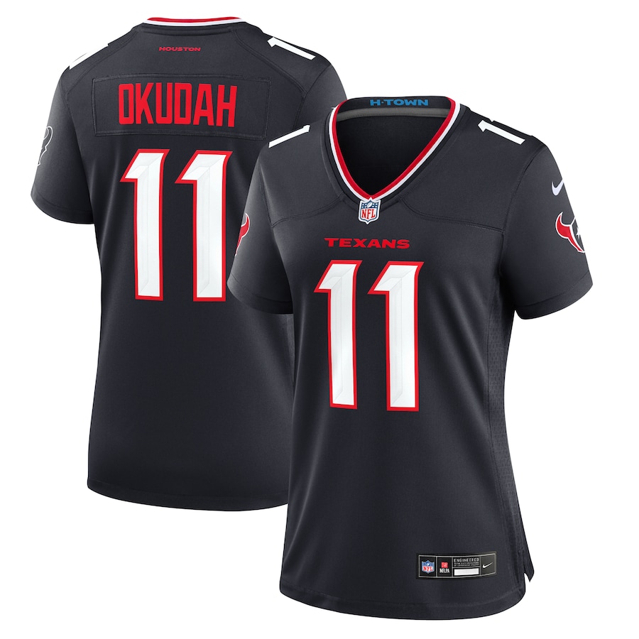 Women's Houston Texans Jeff Okudah Nike  Navy Team Game Jersey - Jersey