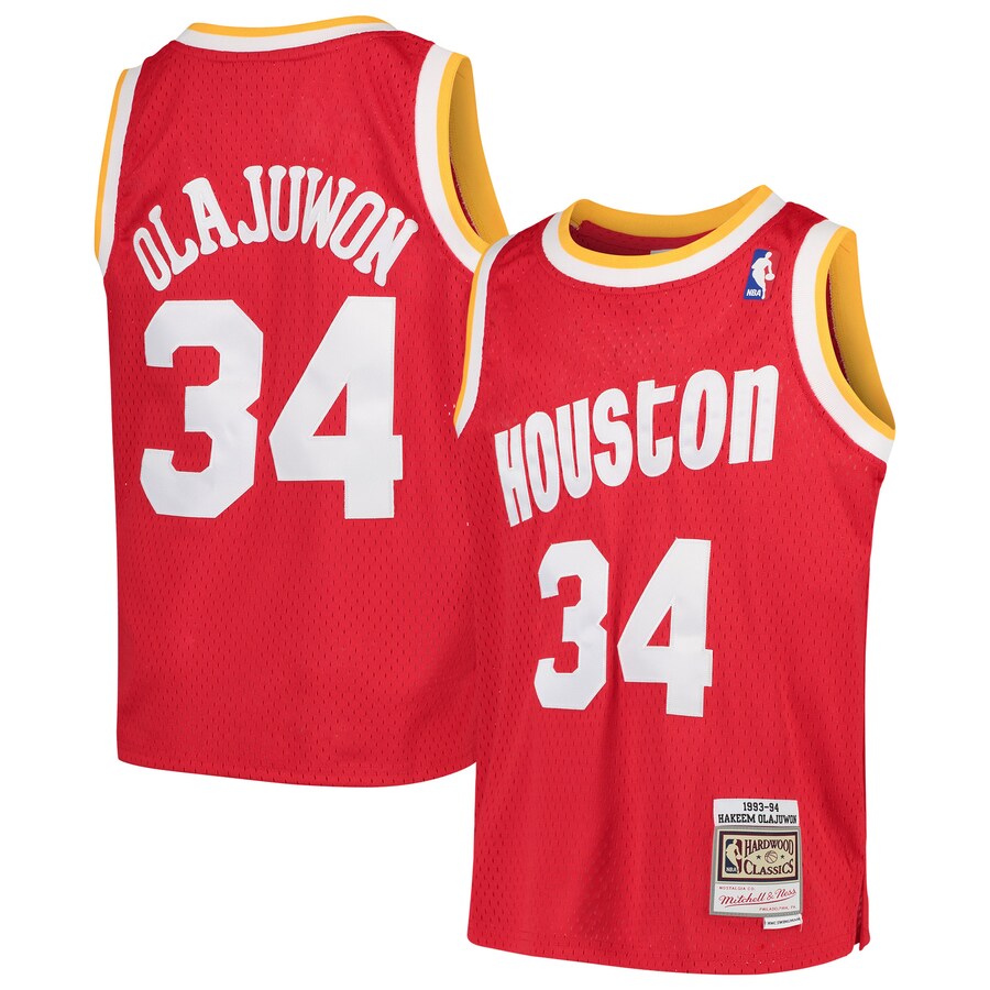 Youth Houston Rockets Hakeem Olajuwon Mitchell & Ness Red Swingman Throwback Jersey - Jersey