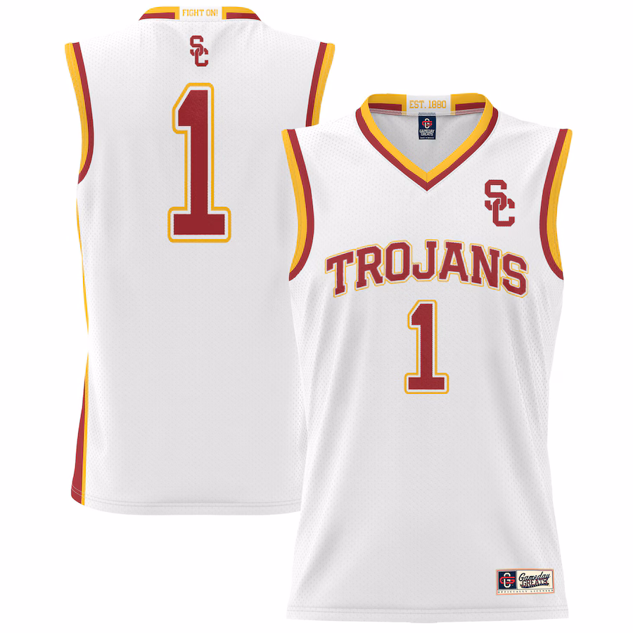 #1 USC Trojans GameDay Greats Youth Lightweight Basketball Jersey - White - Jersey