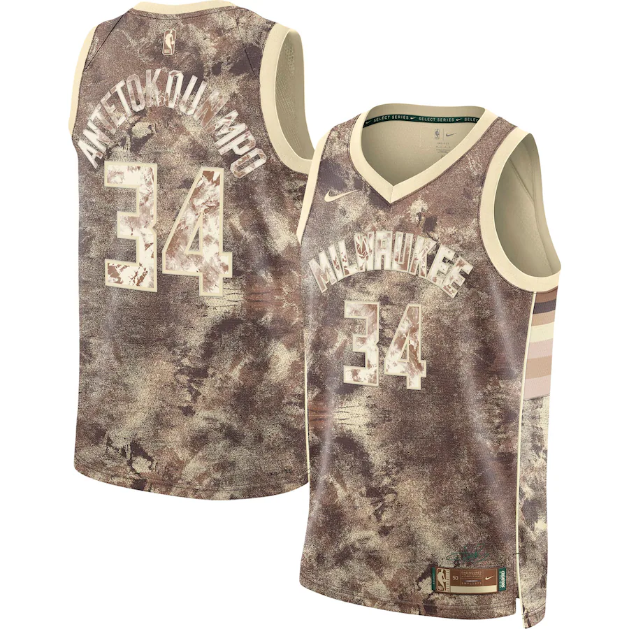 Unisex Milwaukee Bucks Giannis Antetokounmpo Nike Brown Select Series Swingman Jersey - Jersey