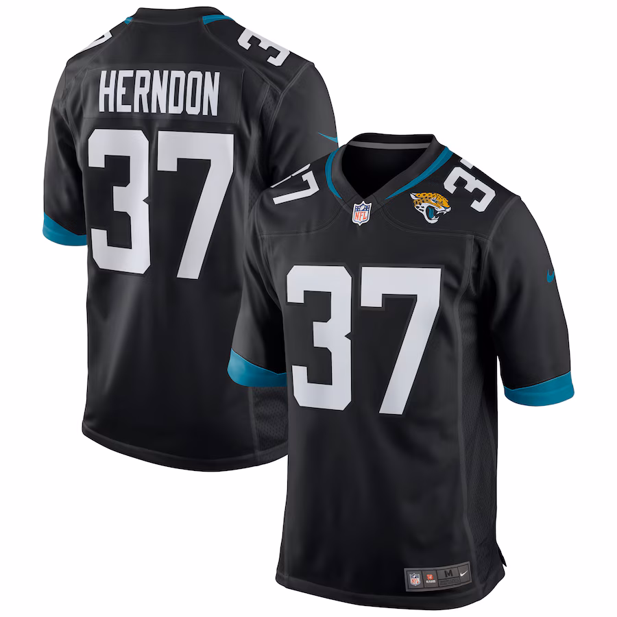 Men's Jacksonville Jaguars Tre Herndon Nike Black Game Jersey - Jersey