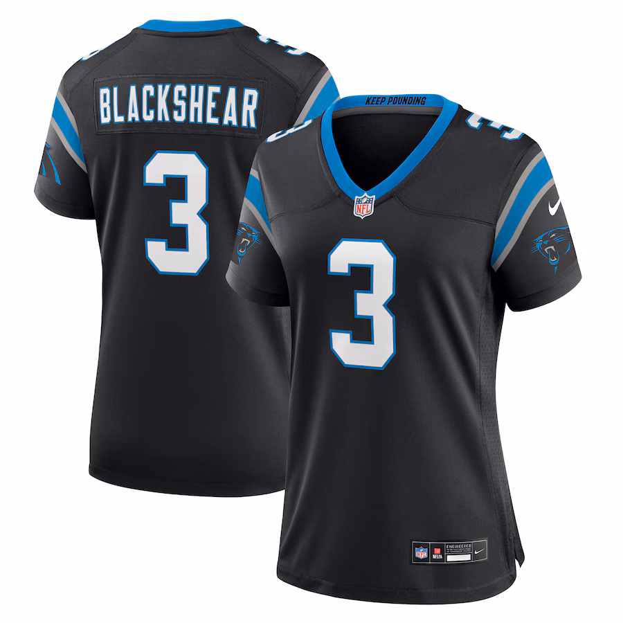 Women's Carolina Panthers Raheem Blackshear Nike Black Team Game Jersey - Jersey