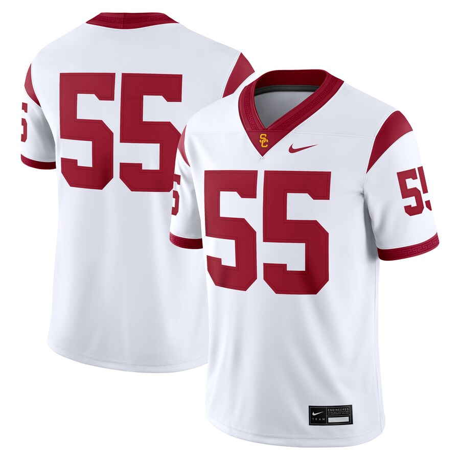 Men's Nike #55 White USC Trojans Limited Away Game Jersey - Jersey
