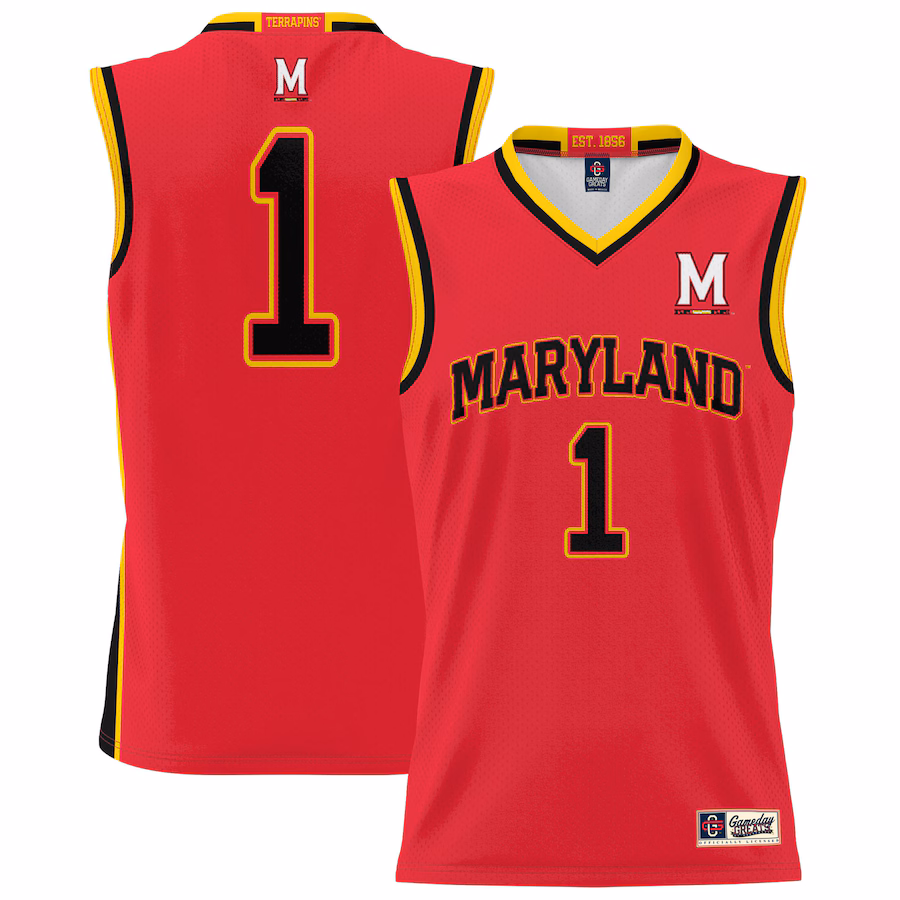 #1 Maryland Terrapins GameDay Greats Youth Lightweight Basketball Jersey - Red - Jersey