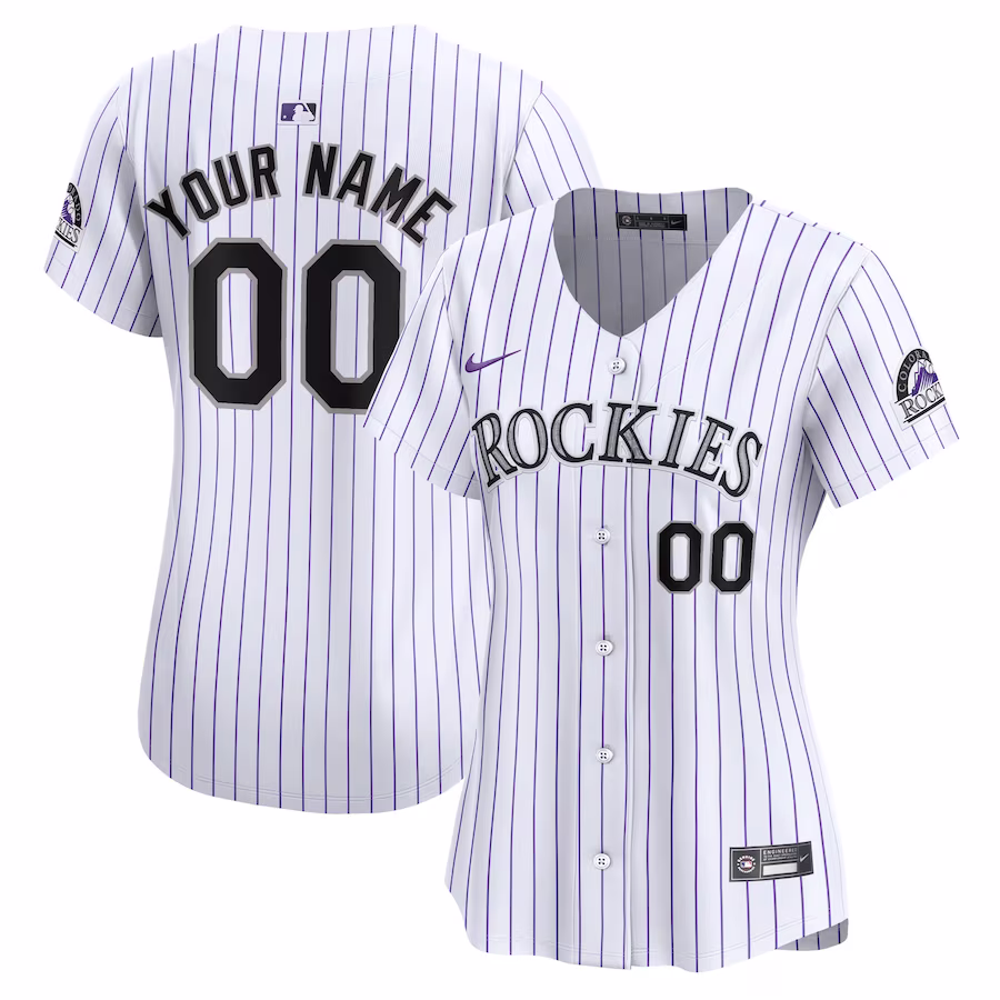 Women's Colorado Rockies Nike White Home Limited Custom Jersey - Jersey